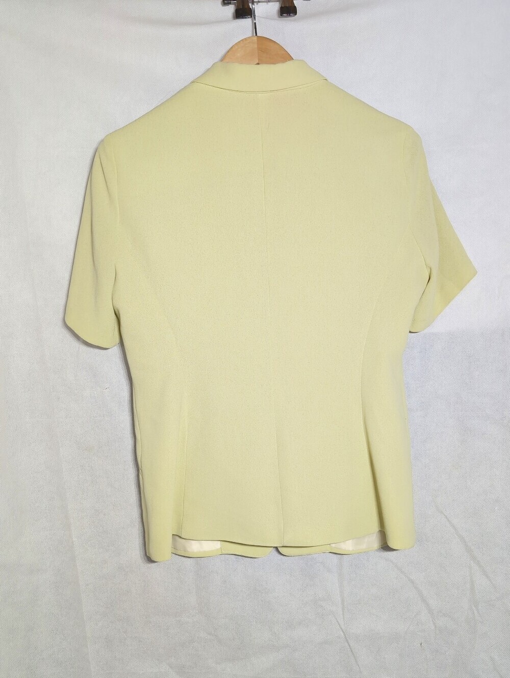 1980s Cue Design Australia Sz 6 /8 Short Sleeve Skirt Set Sage Tinted Cream - Picture 3 of 8